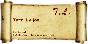 Tarr Lajos névjegykártya